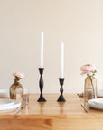Low Diamond Hand-Forged Iron Candle Stand