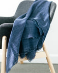 Stone Washed Linen Throw Blanket - Blush