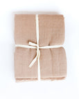 Stone Washed Linen Throw Blanket - Blush