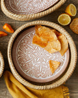 Bread Basket with Lotus Design Terracotta Bread Warmer