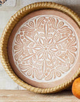 Bread Basket with Lotus Design Terracotta Bread Warmer