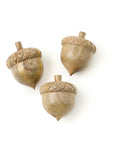 Carved Wooden Acorns – Set of 3
