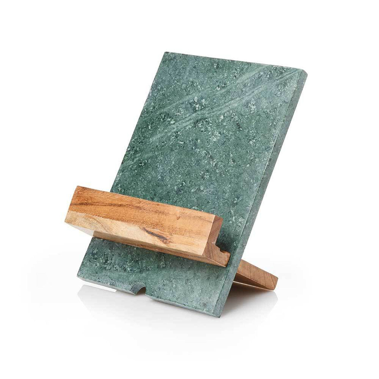 Evergreen Marble and Wood Recipe Stand