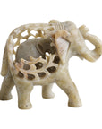 Mini Double-Carved Gorara Stone Elephant