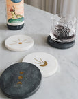 Indukala Moon Phase Marble Coasters - Set of 4