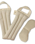 Neck wrap and eye mask bundle on a white background