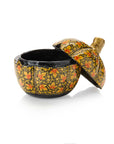 Golden Foliage Papier-Mâché Pumpkin Box