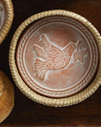 Bread Basket with Peace Dove Design Terracotta Bread Warmer