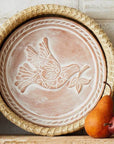 Bread Basket with Peace Dove Design Terracotta Bread Warmer