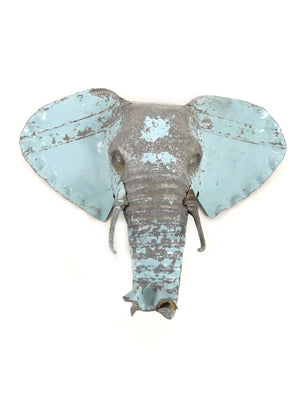Elephant Recycled Metal Wall Mask
