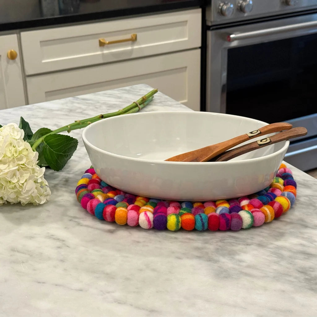 Felt Casserole Trivet - Rainbow Tie Dye