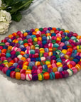Felt Casserole Trivet - Rainbow Tie Dye