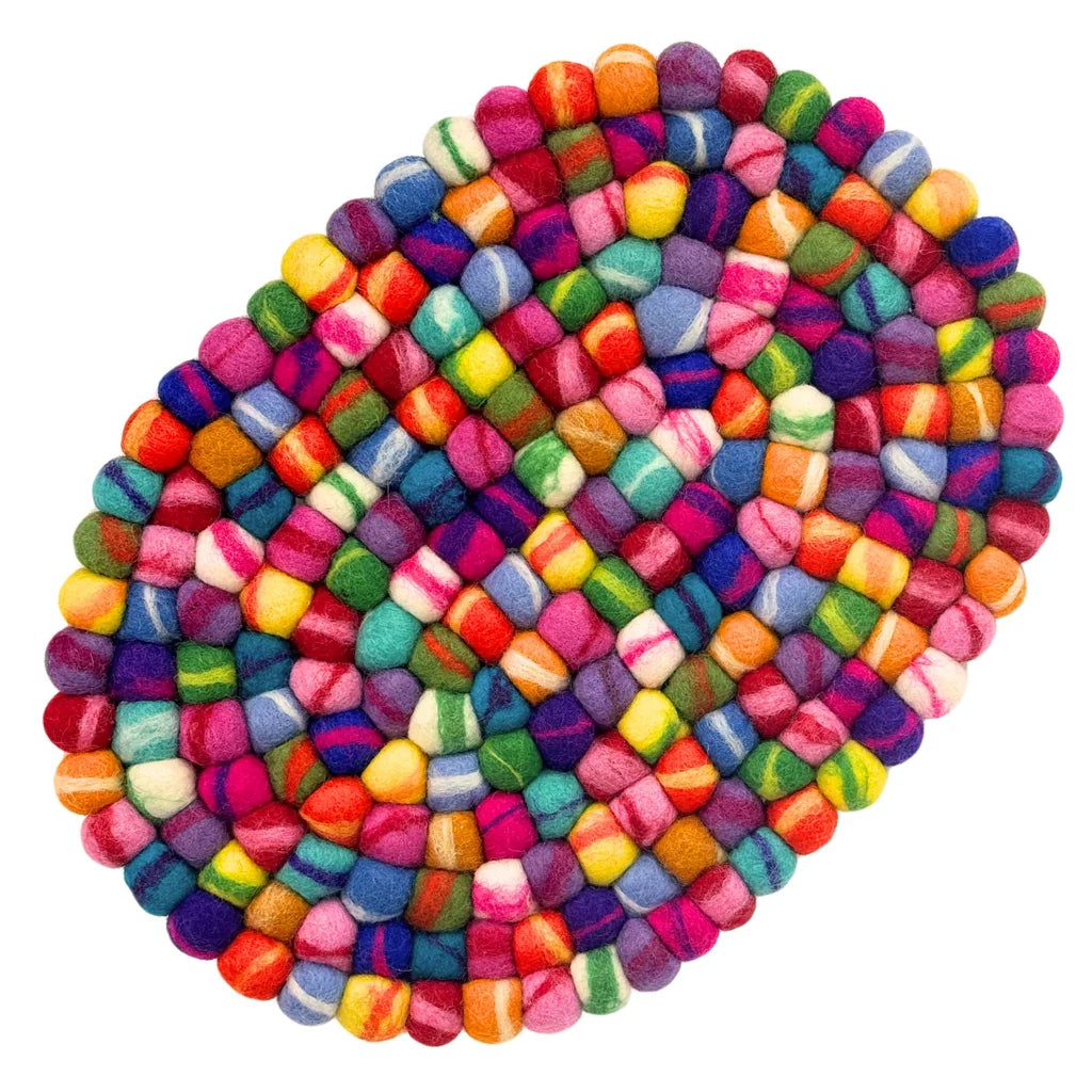 Felt Casserole Trivet - Rainbow Tie Dye
