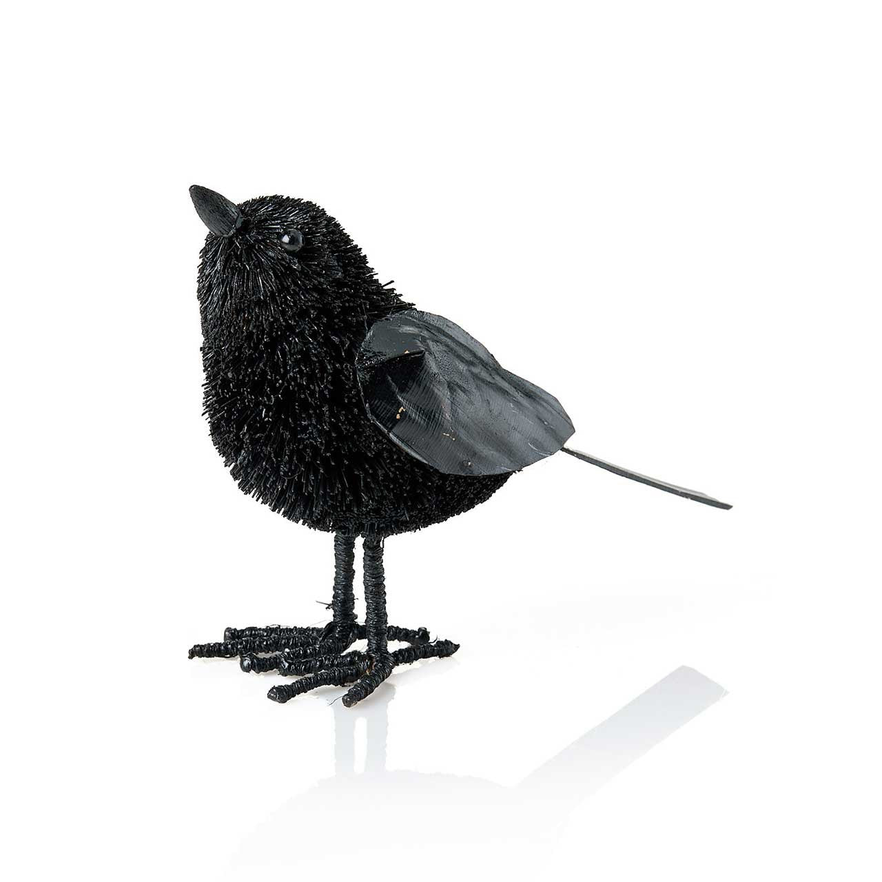 Black decorative raven on a white background