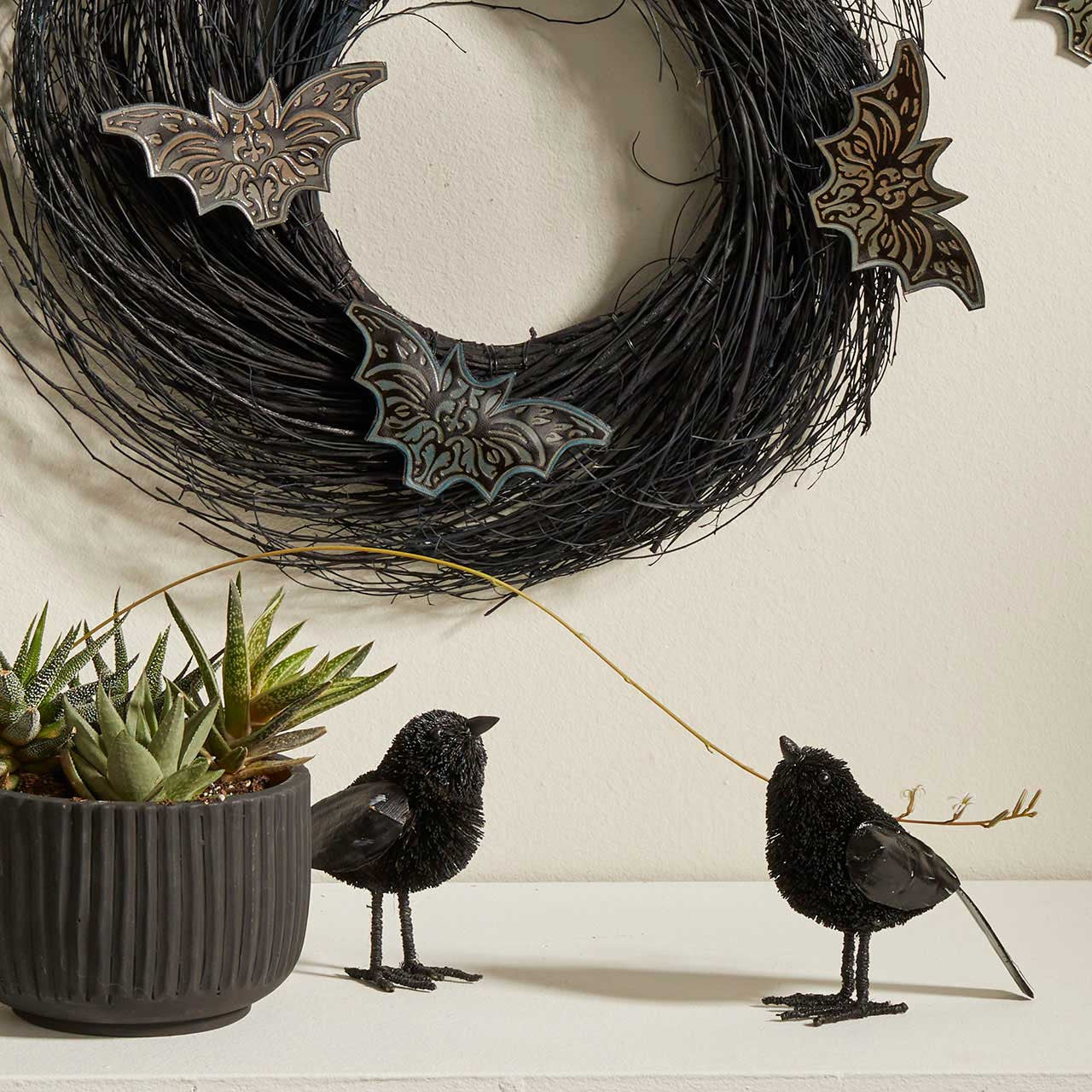 Buri Palm Raven Figurine