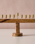 Roshanee Stone and Brass Menorah