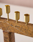 Roshanee Stone and Brass Menorah