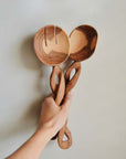 Olive Wood Spiral Salad Servers