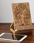 Handcarved Wooden Recipe Stand with Dali Tree Design