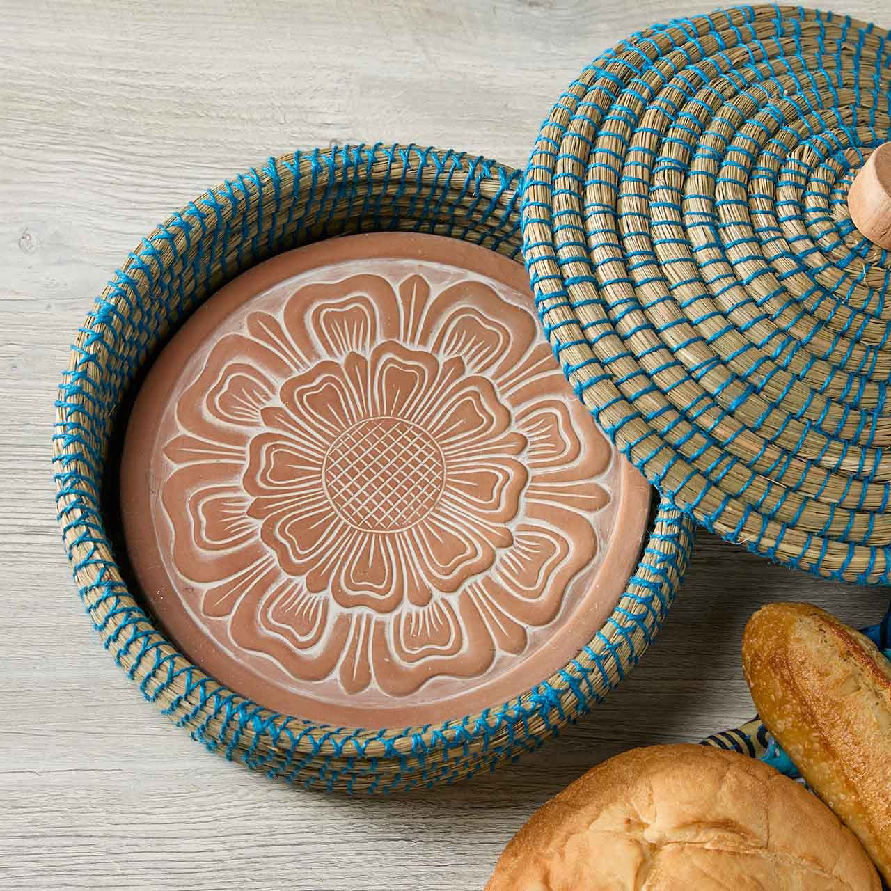 Zinnia Terracotta Bread Warmer with Lid