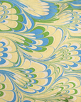Seaglass Peacock Hand-Marbled Pillow - 14x20