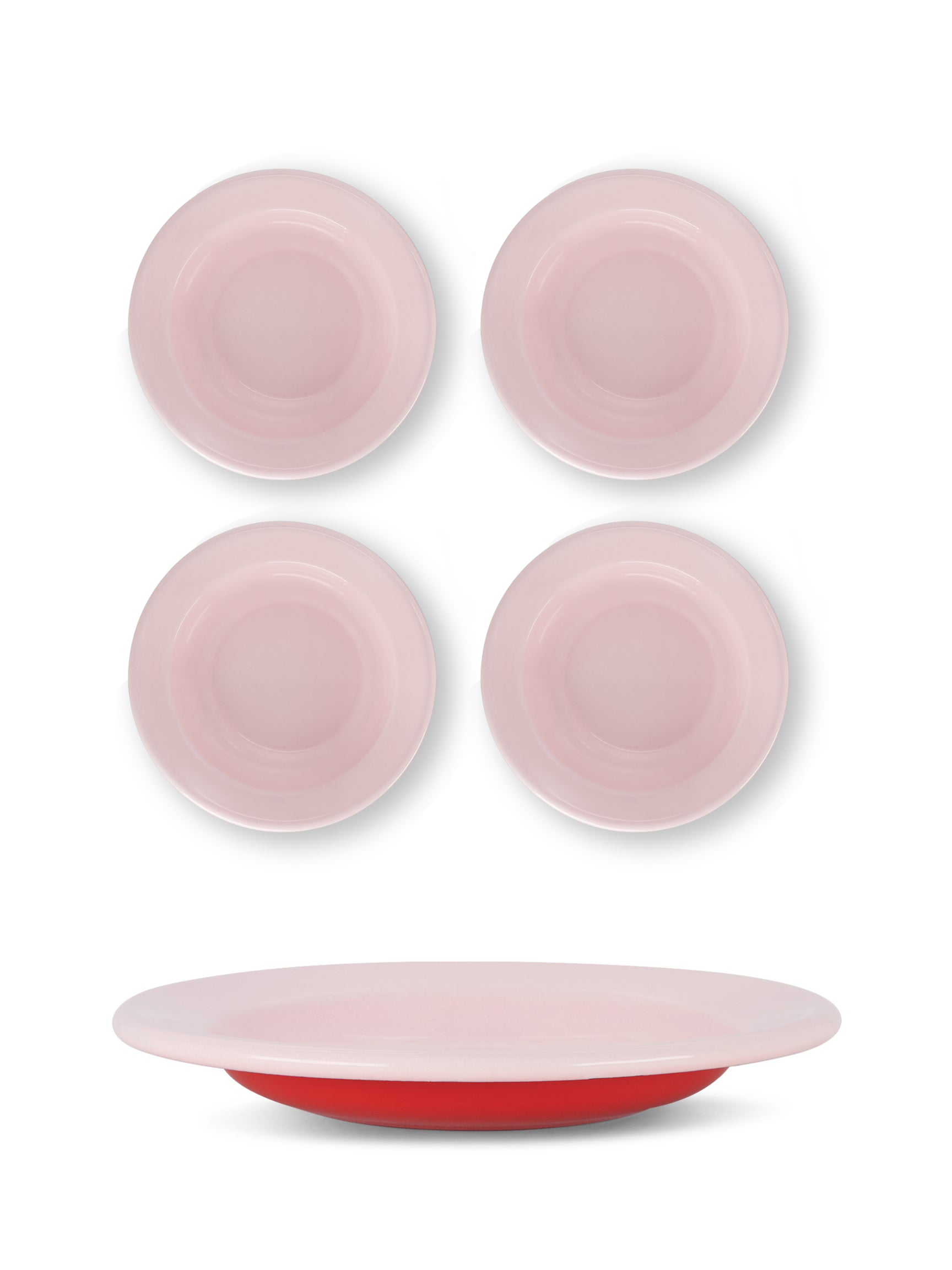 Enamel Two Tone Dinner Bowl - Set of 4