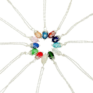 Silver Birthstone Necklace