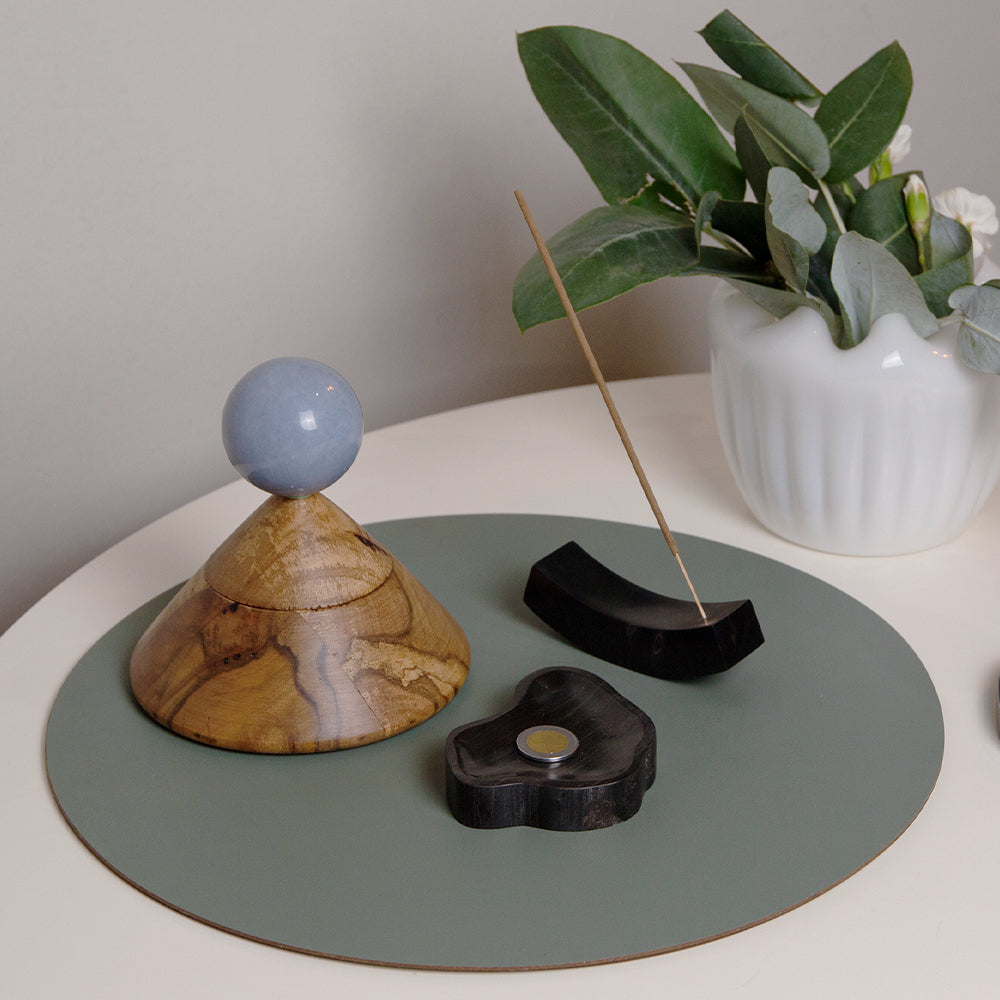 Cool Cone Angelite &amp; Wood Jewelry Box