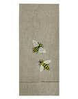 Buzzing Bees Embroidered Linen Tea Towel