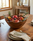 Acacia Wood Scallop Bowl