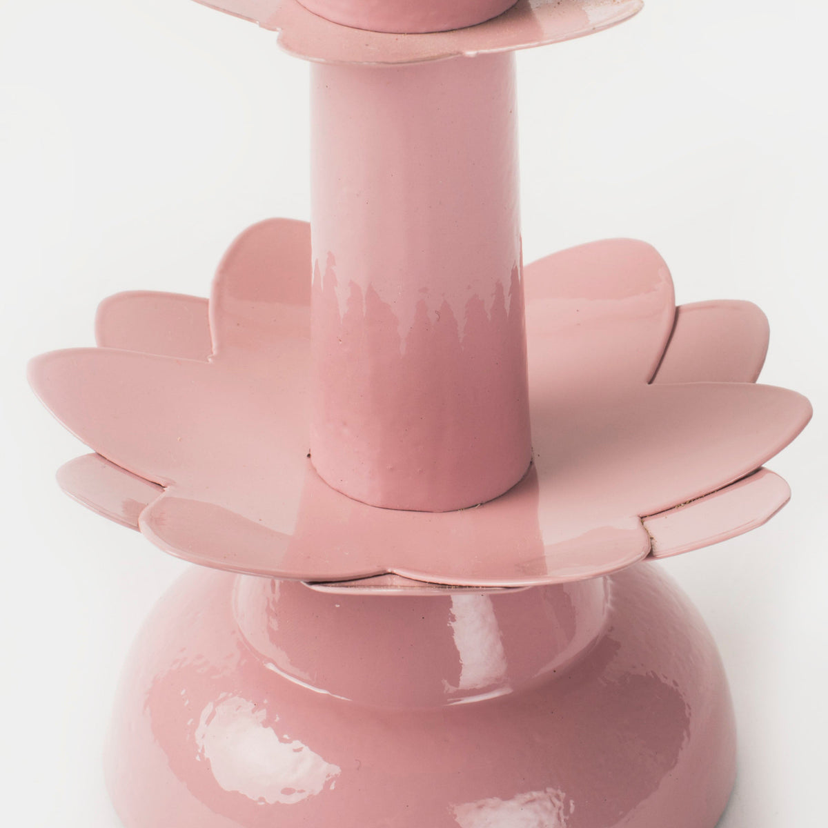 Lotus Bloom Tapered Aluminum Candleholder