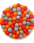 Orange Chakra Felt Ball Trivet