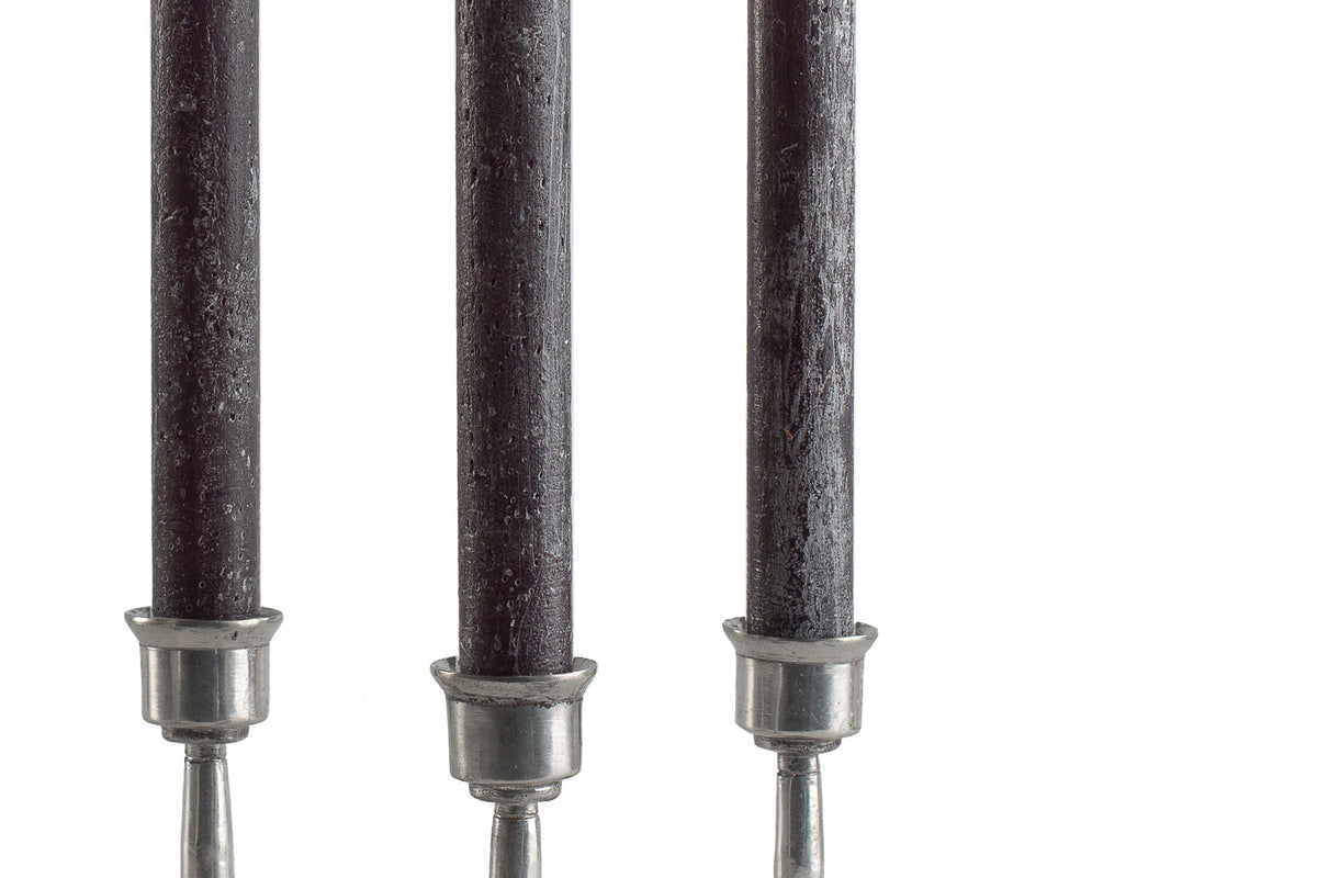 Luma Afrika Frosted Taper Candles – Black, Set of 4