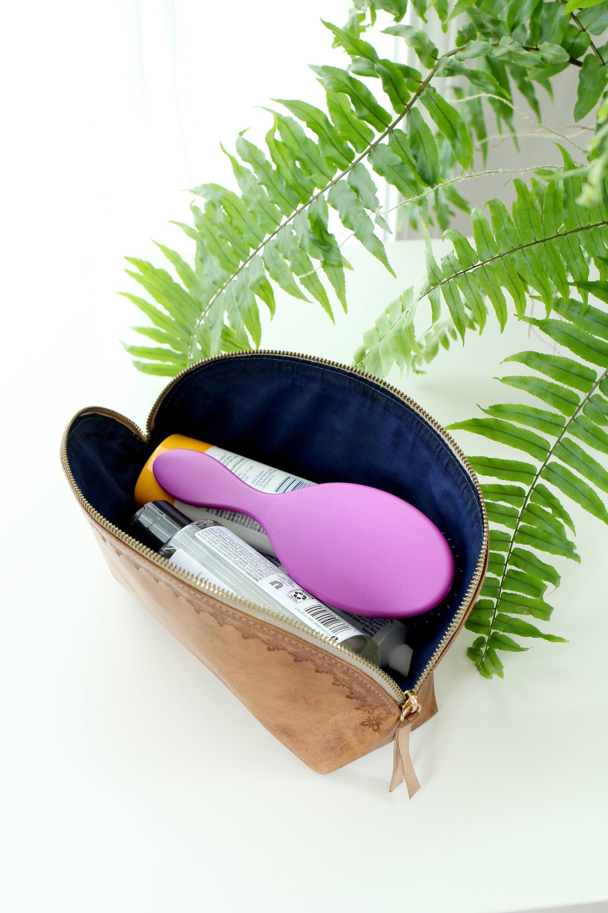 Blossom Leather Travel Pouch