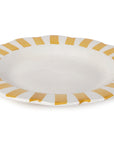 Yellow Stripe Ceramic Dinner Plates - Set of 2