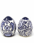 Encantada Handmade Pottery Spice Shakers, Blue Flower