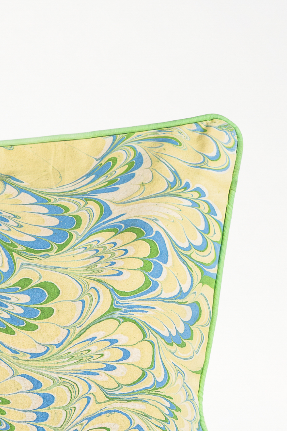 Seaglass Peacock Hand-Marbled Pillow - 14x20