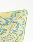 Seaglass Peacock Hand-Marbled Pillow - 14x20