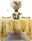 Hand Block Printed Tablecloth - Yan Mustard