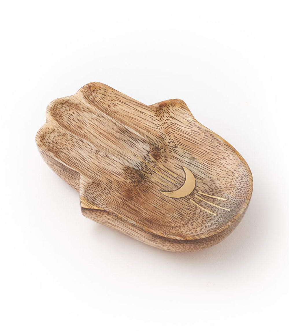 Drishti Hamsa Wood Trinket Dish