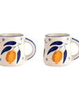 Lemon Stoneware Coffee Mugs - Set of 2