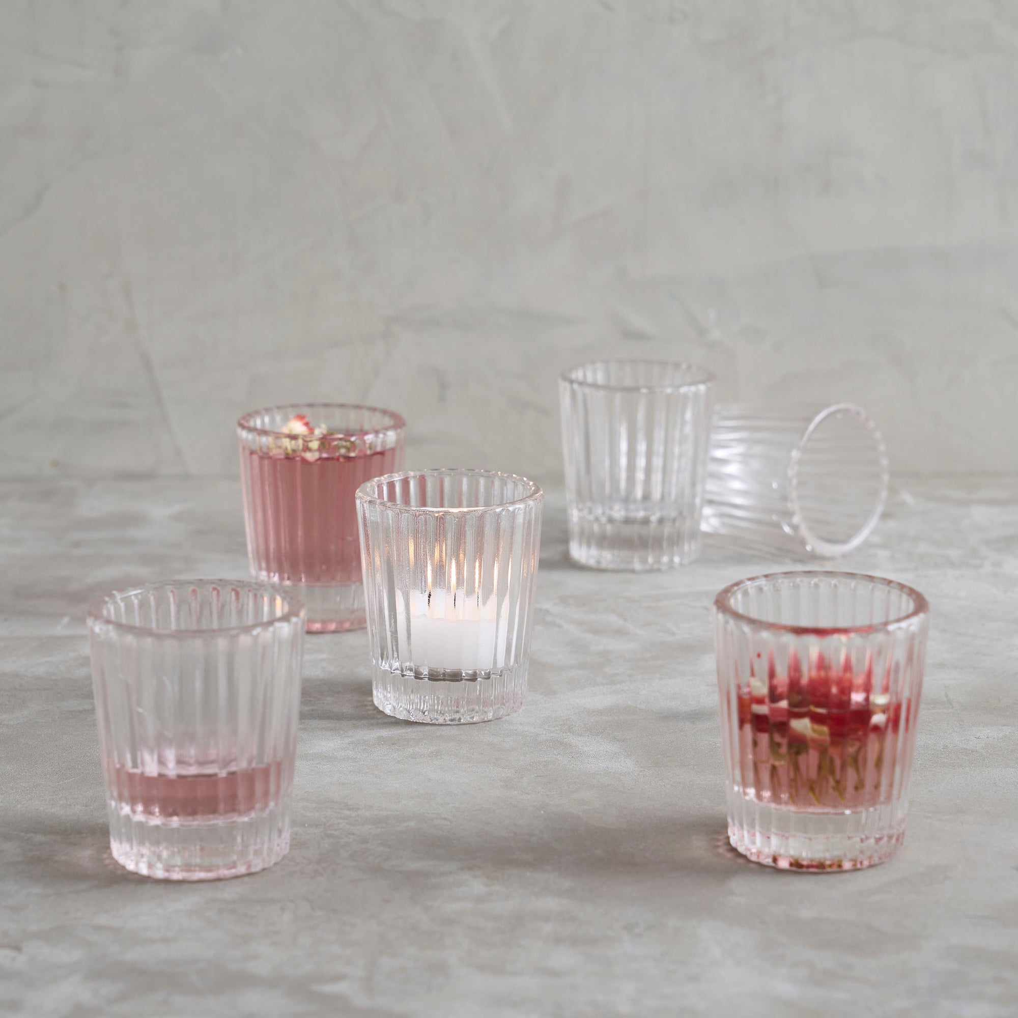 Pressed Clear Shot Glasses - Set of 6