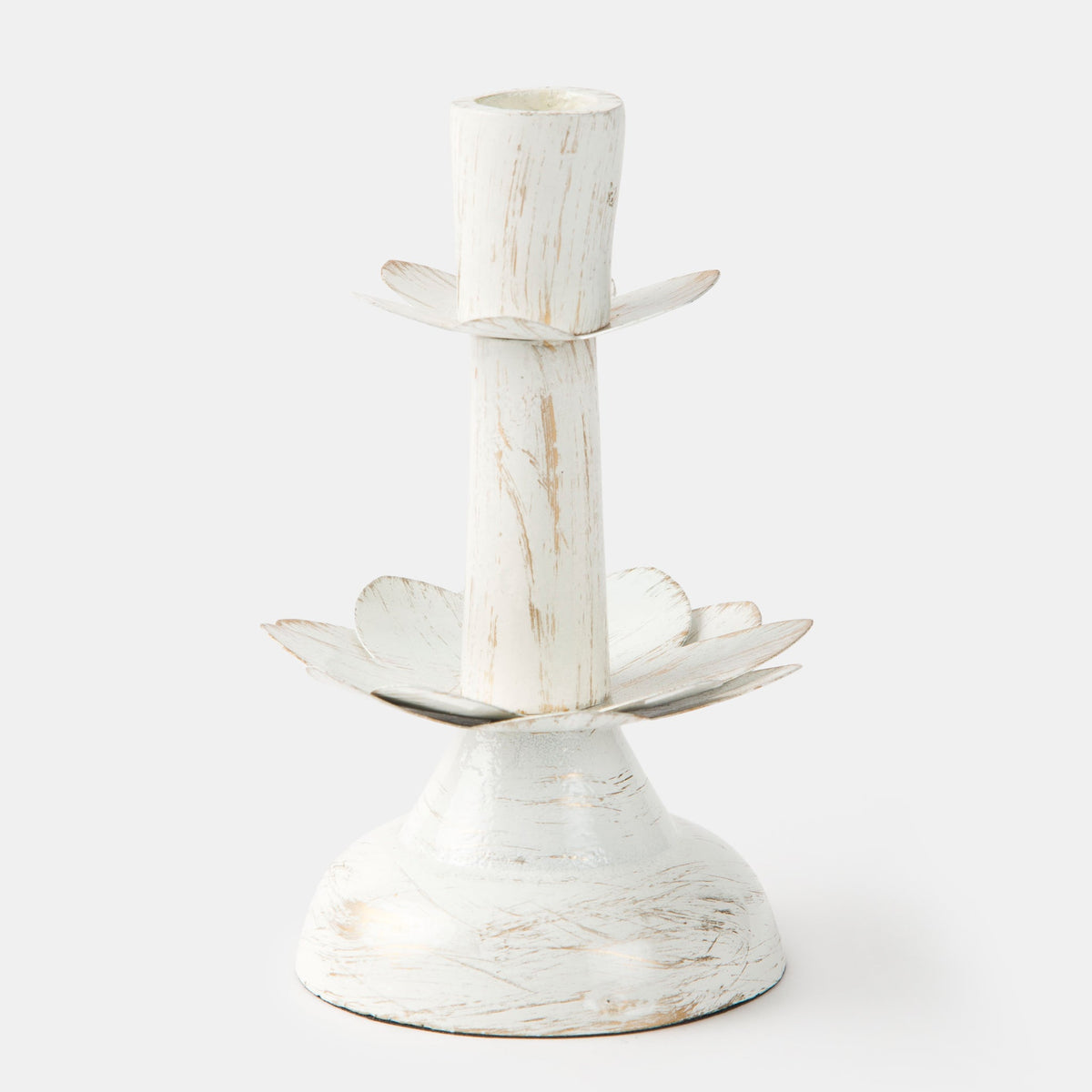 Lotus Bloom Tapered Aluminum Candleholder