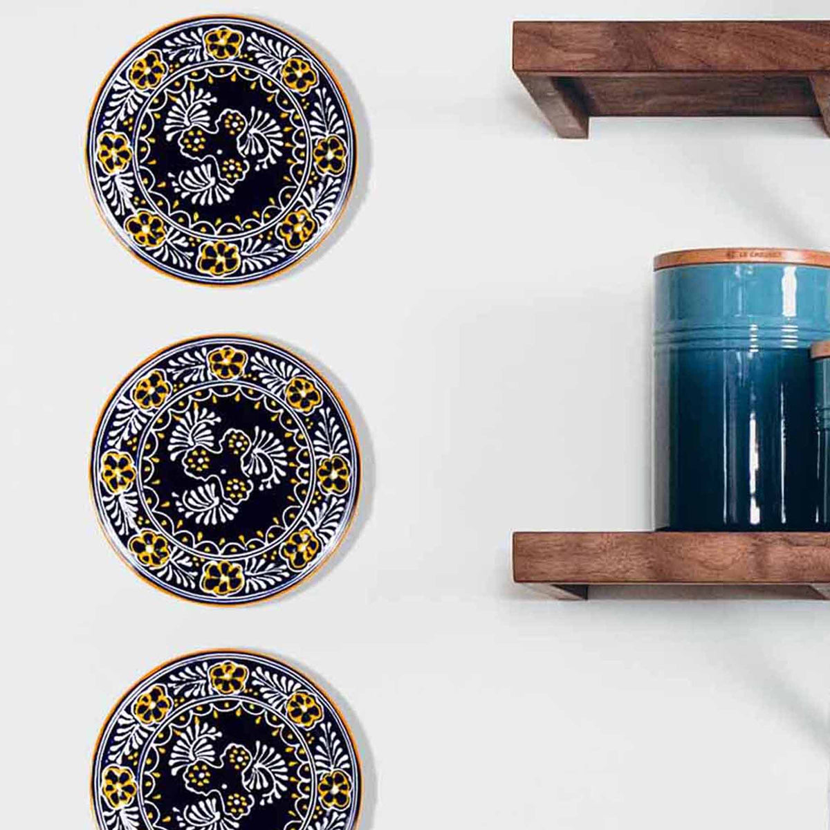 Blue Pottery Trivet &amp; Wall Hanging