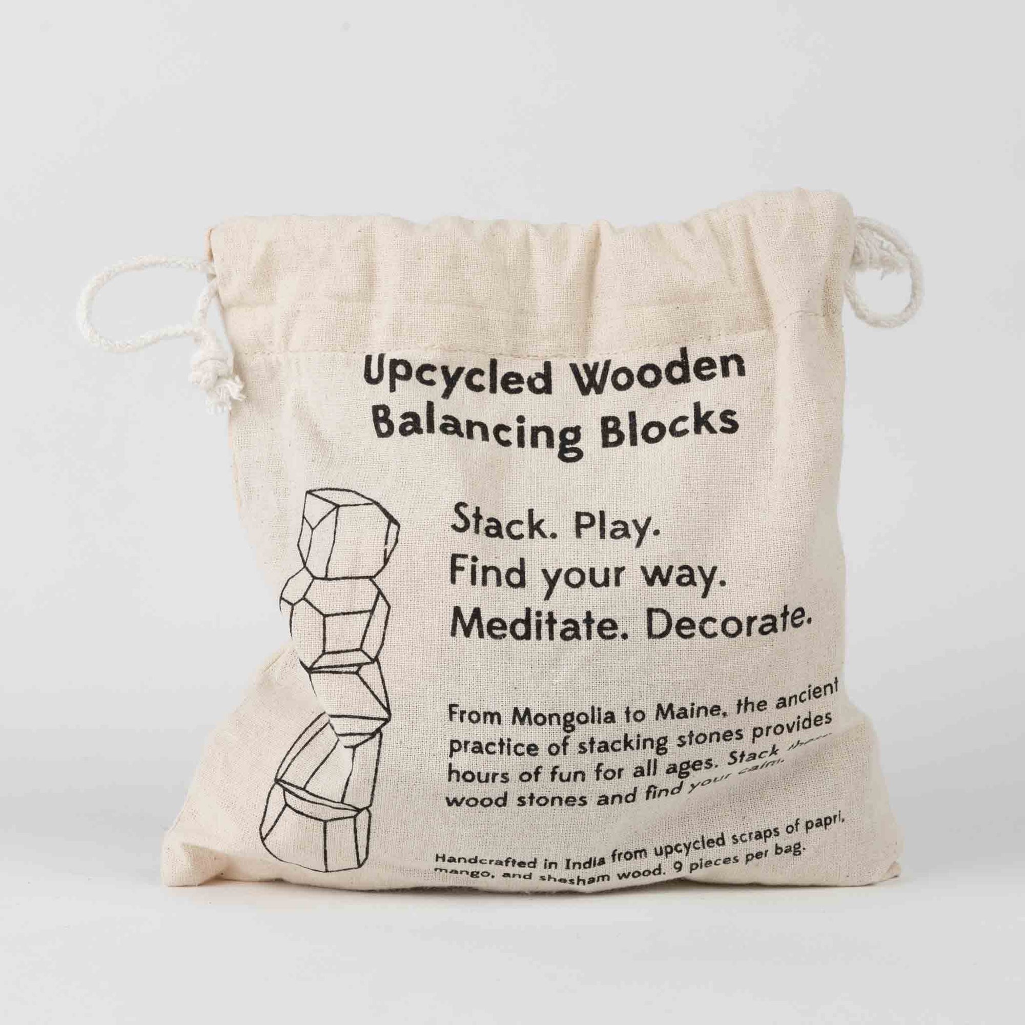 Upcycled Wood Stacking Stones - Set of 9