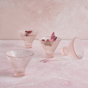 Pressed Pink Martini Glasses - Set of 4