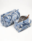 Ocean Wave Hand-Marbled Cosmetic Bag
