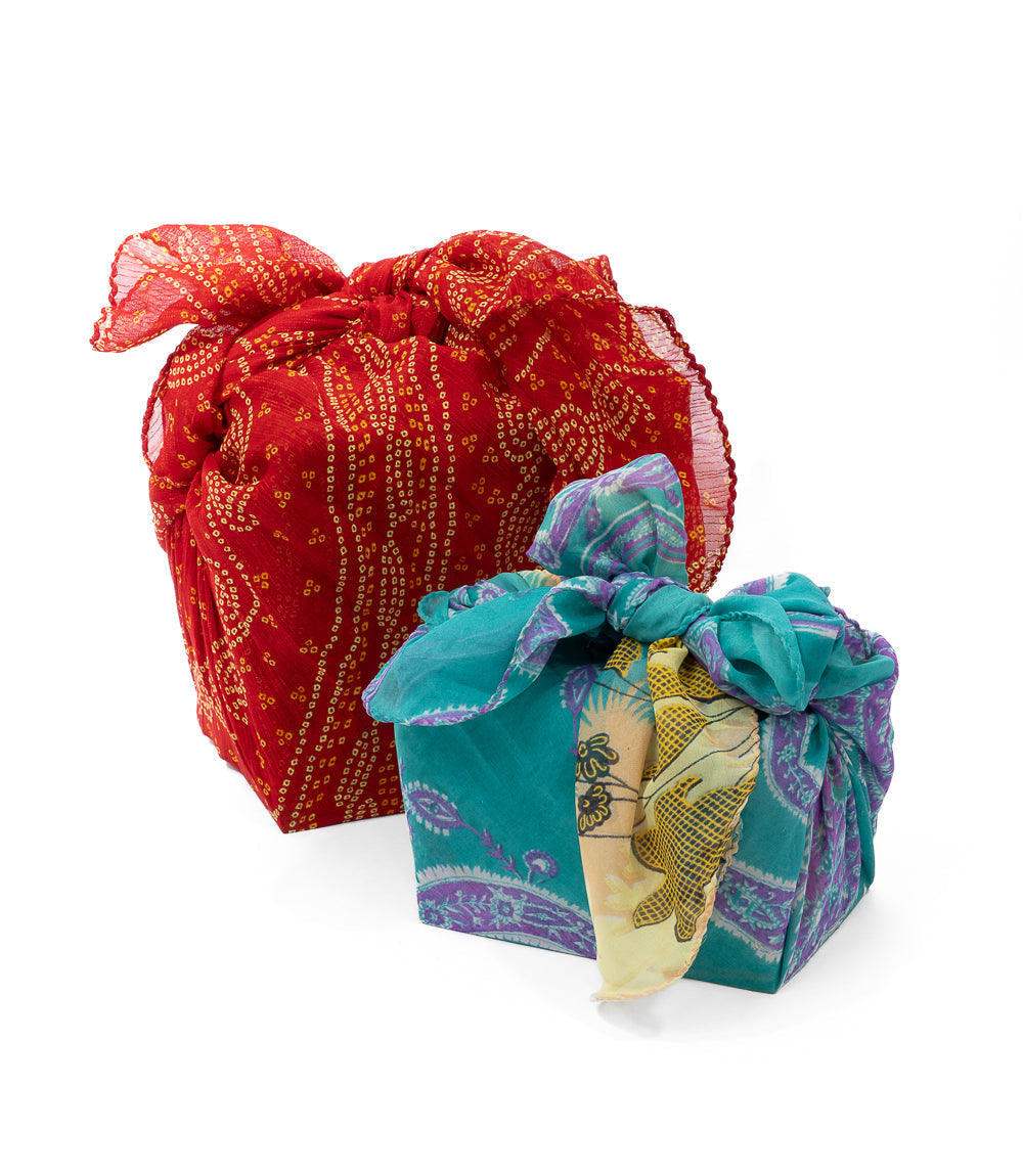 Upcycled Sari Gift Wrap &amp; Scarf