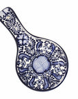 Handmade Pottery Blue Flower Spoon Rest - Encantada