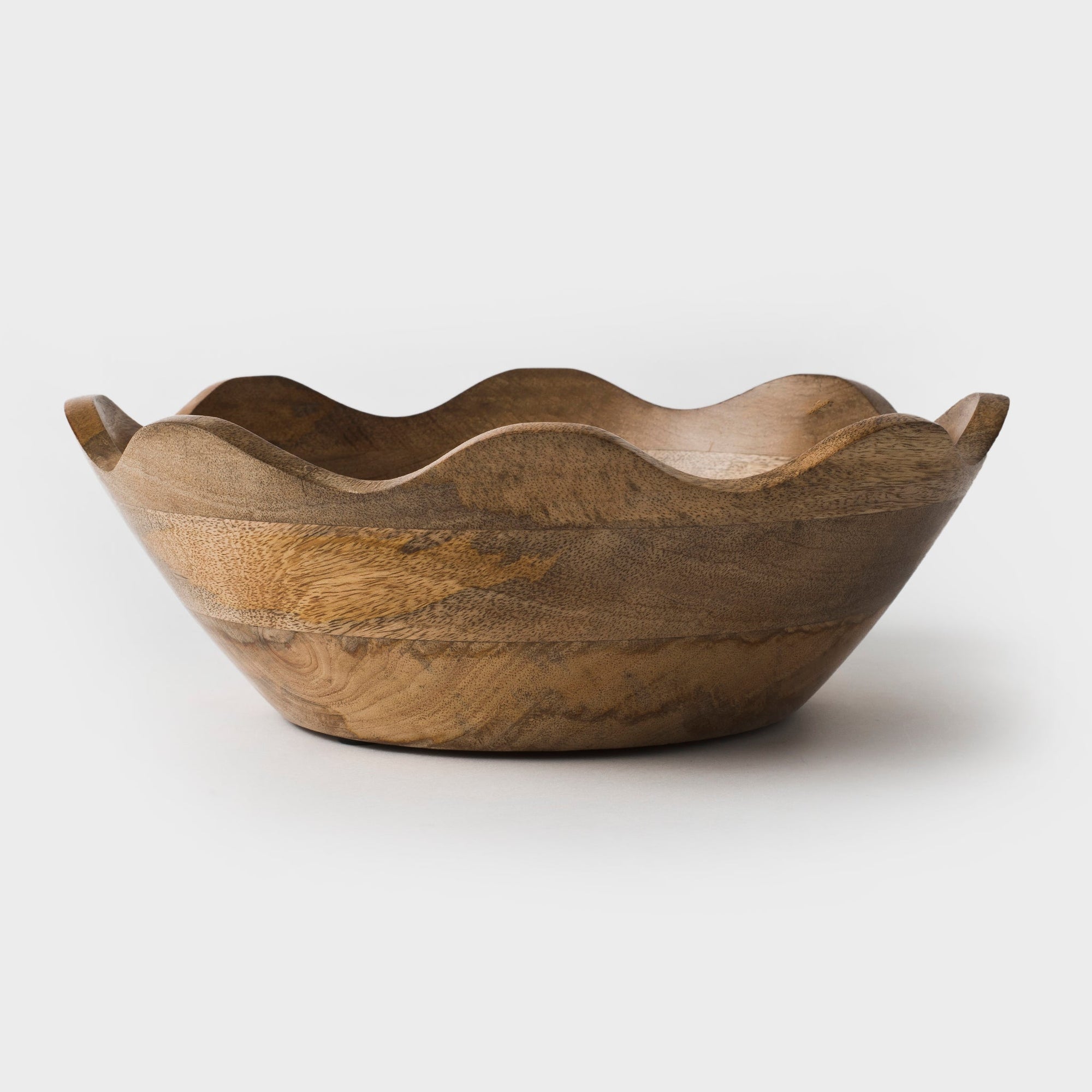 Mango Wood Scallop Bowl